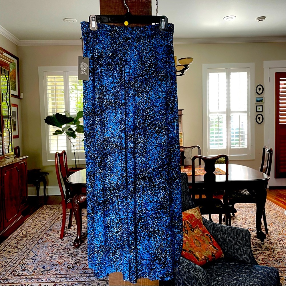 Vince Camuto Blue and Black Maxi Skirt